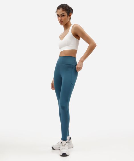 calça legging feminina com bolso esportiva azul