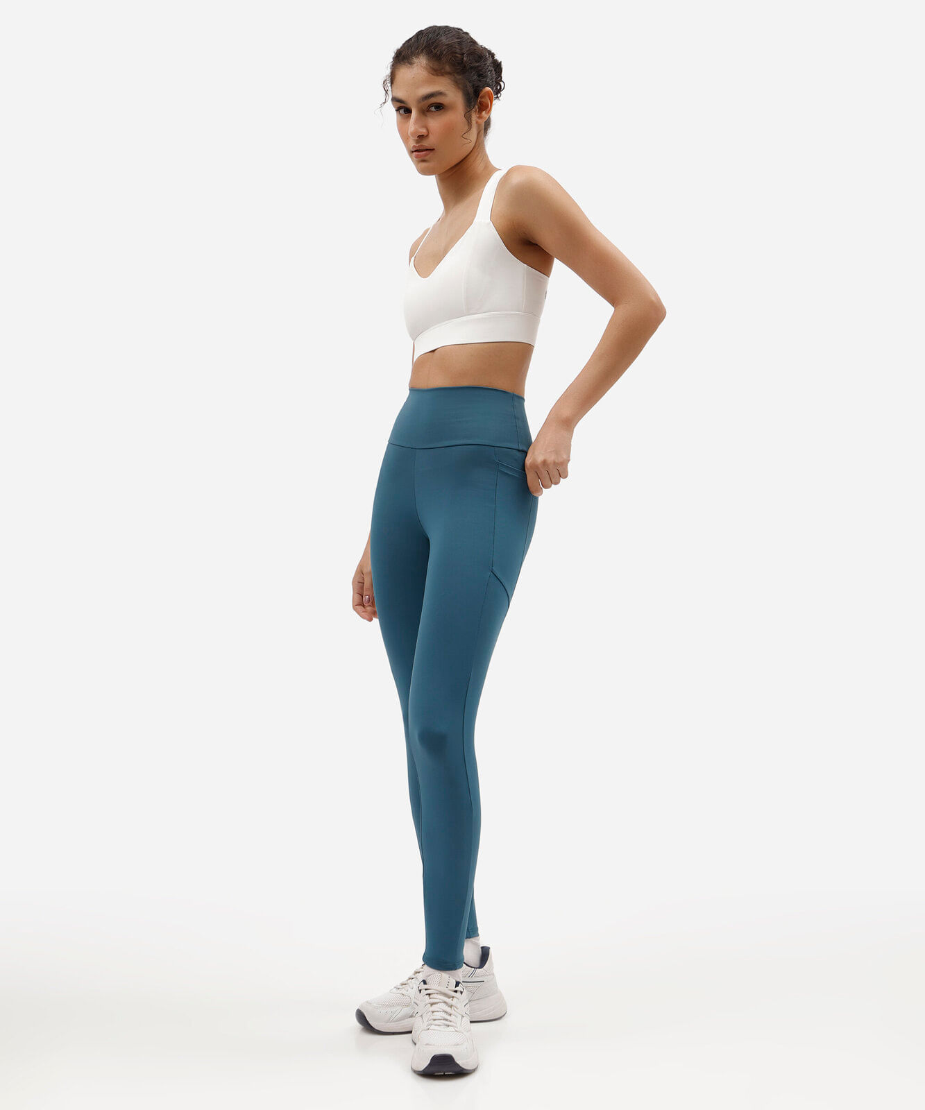 calça legging feminina com bolso esportiva azul