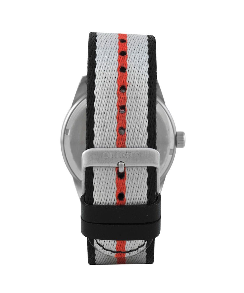 kit relógio masculino orient solartech analógico calendário mbss1451 p2sx prateado