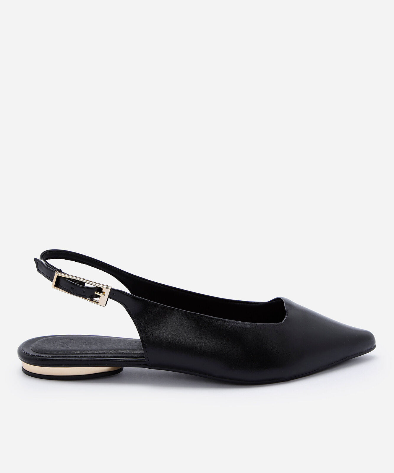sapatilha slingback feminina bico fino preto