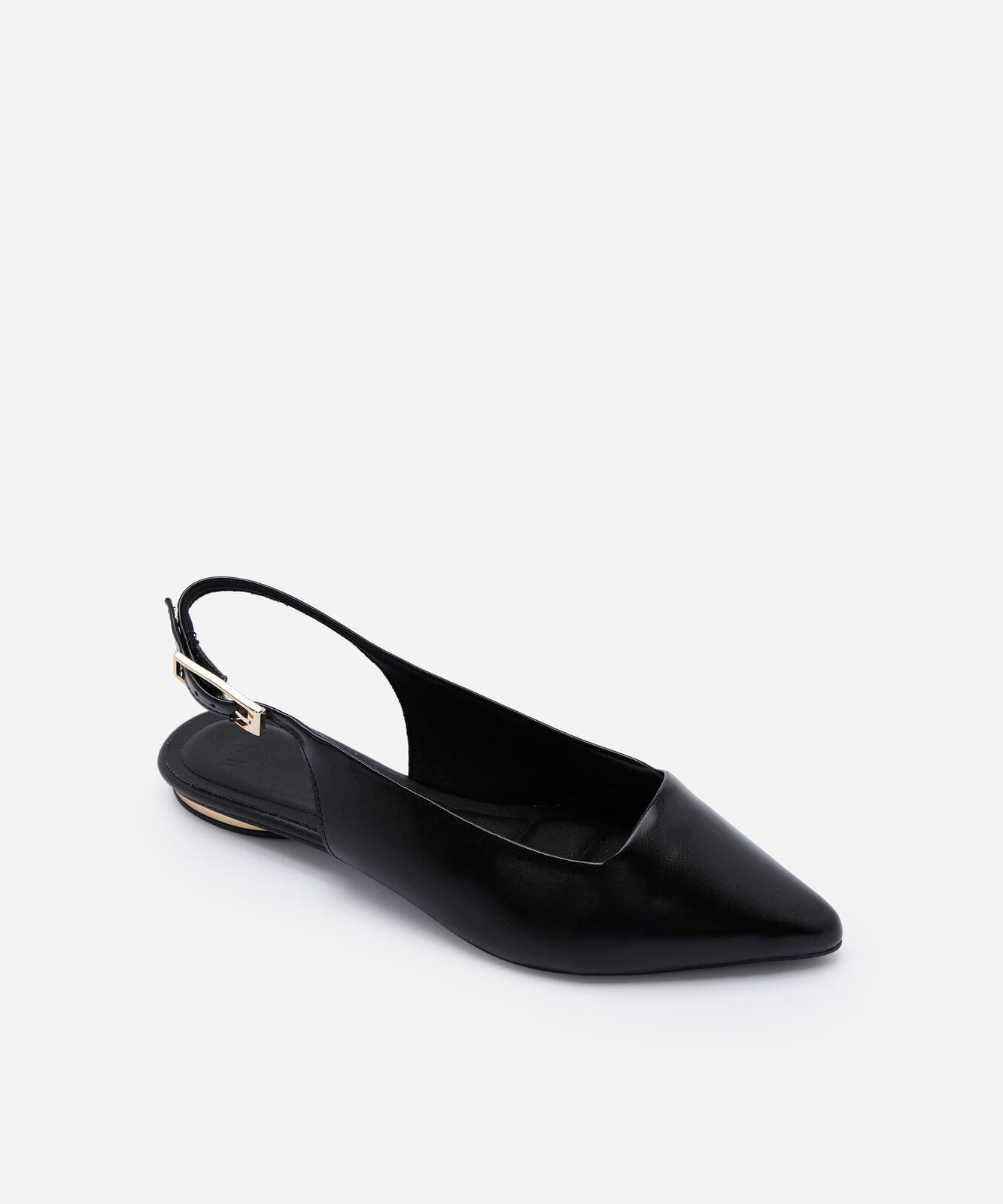 sapatilha slingback feminina bico fino preto