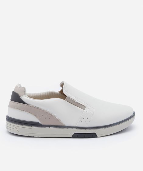 tênis slip on casual masculino off white