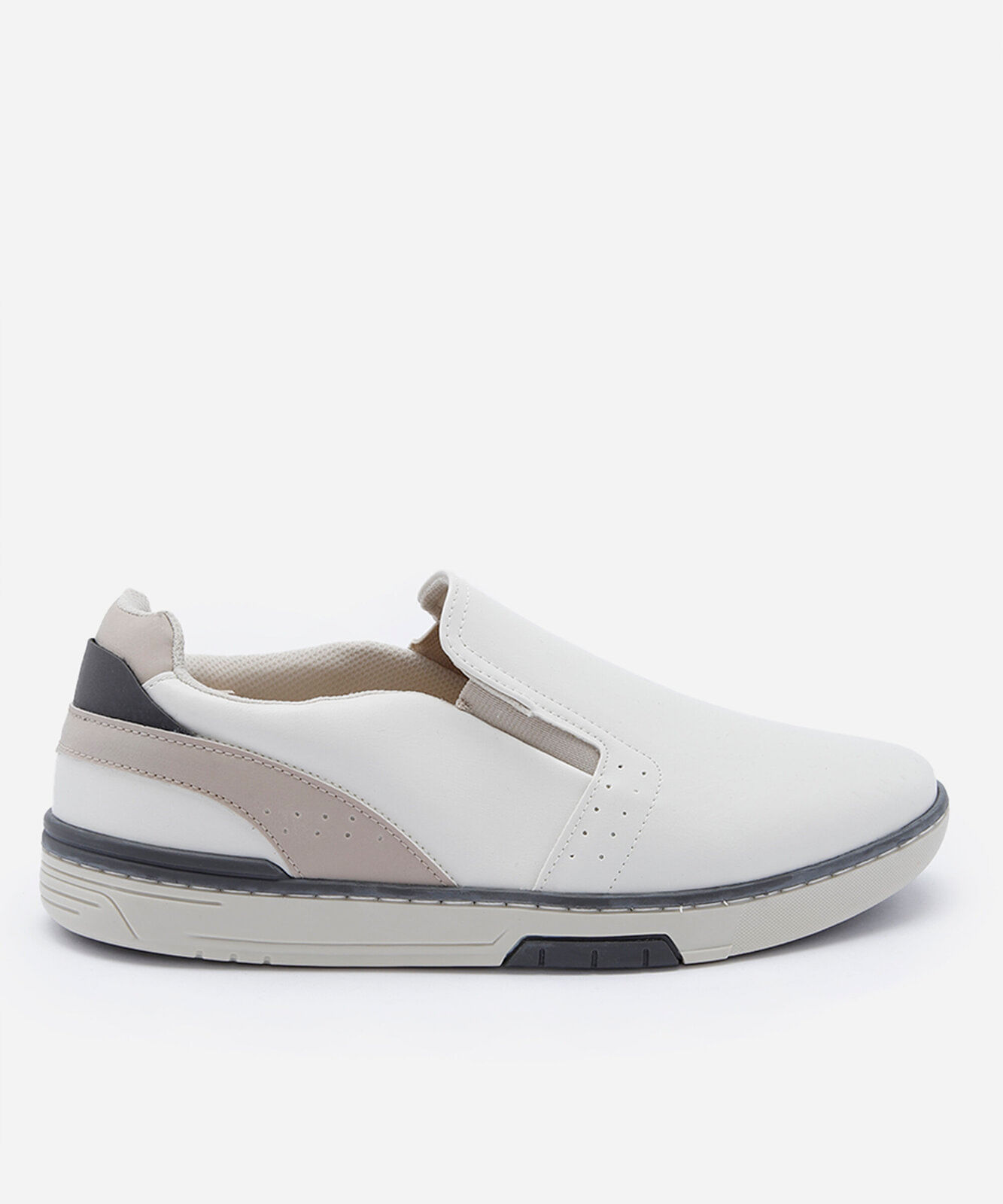 tênis slip on casual masculino off white