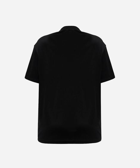 camiseta esportiva feminina manga curta estampada pilates preta