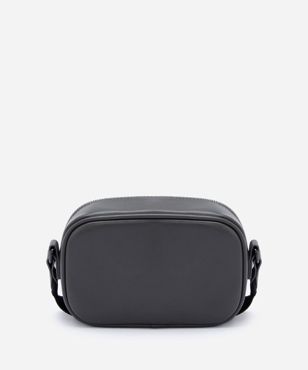 bolsa shoulder bag masculina retangular de pu cinza