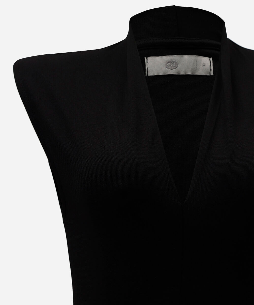 body feminino com viscose decote v preto