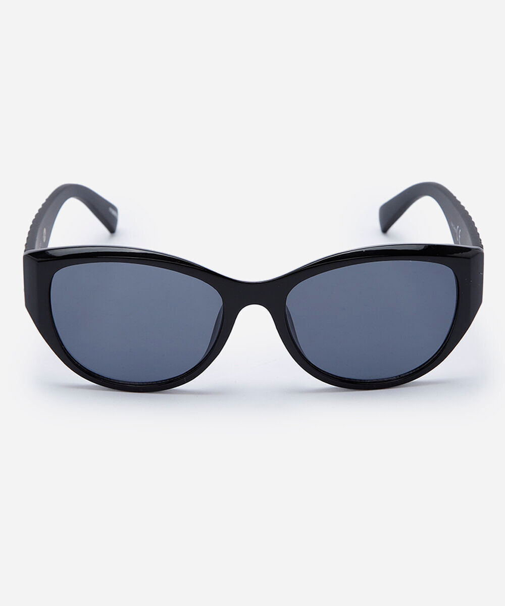 óculos de sol feminino oval de acetato preto