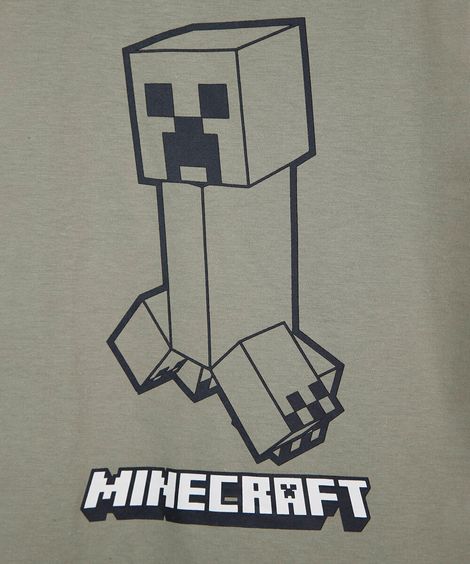 regata infantil de algodão minecraft verde
