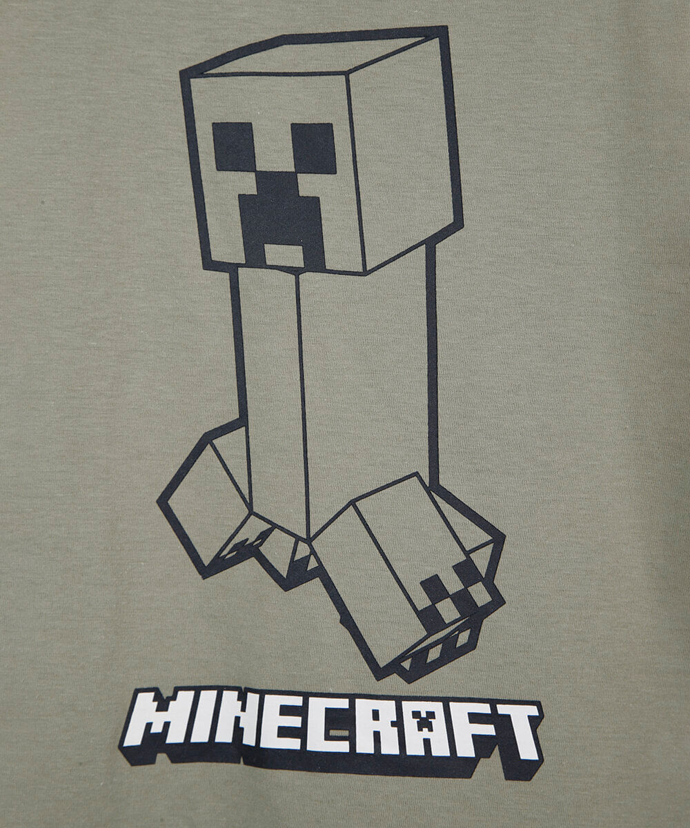 regata infantil de algodão minecraft verde