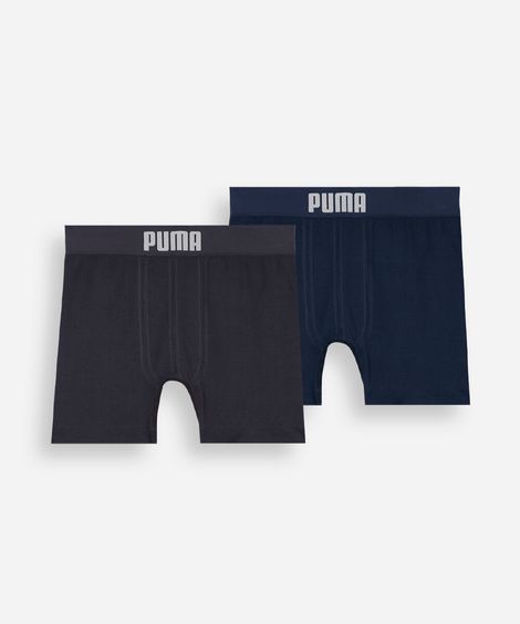 kit de 2 cuecas boxer infantil puma colorido