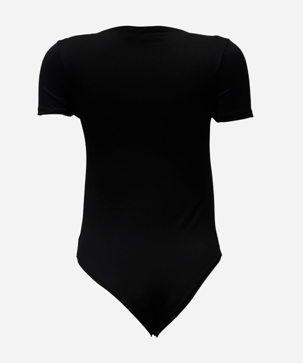 body feminino decote redondo manga curta preto