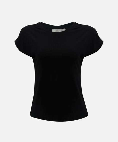 blusa feminina de viscose decote redondo preta