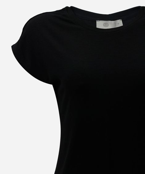 blusa feminina de viscose decote redondo preta