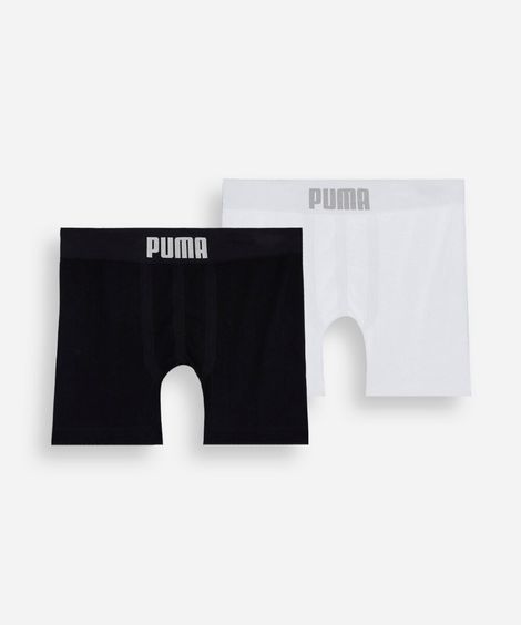 kit de 2 cucas boxer infantil sem costura puma colorido
