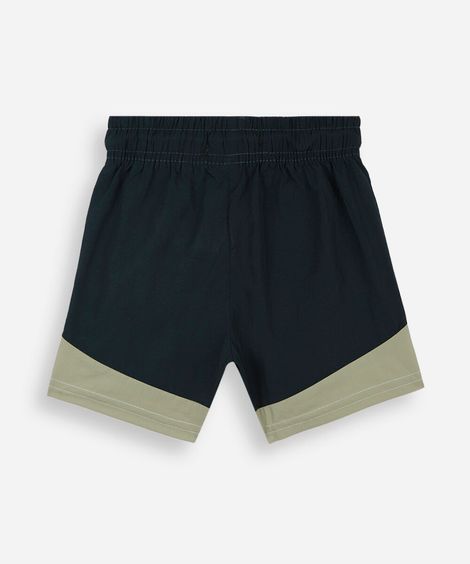 short boardshort infantil com recorte cós elástico verde