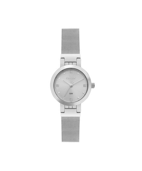 kit relógio feminino condor analógico co2035nxrk4k prateado