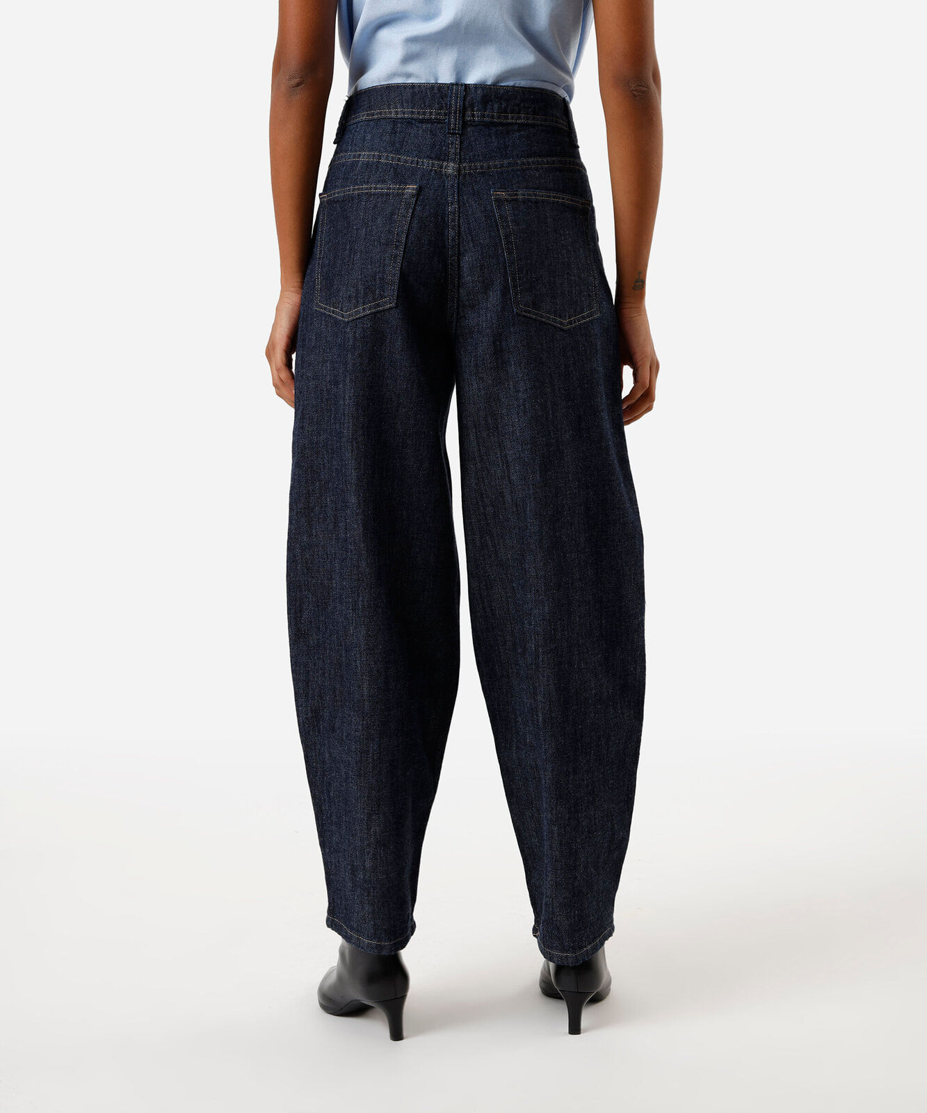 calça baggy feminina jeans cintura média azul