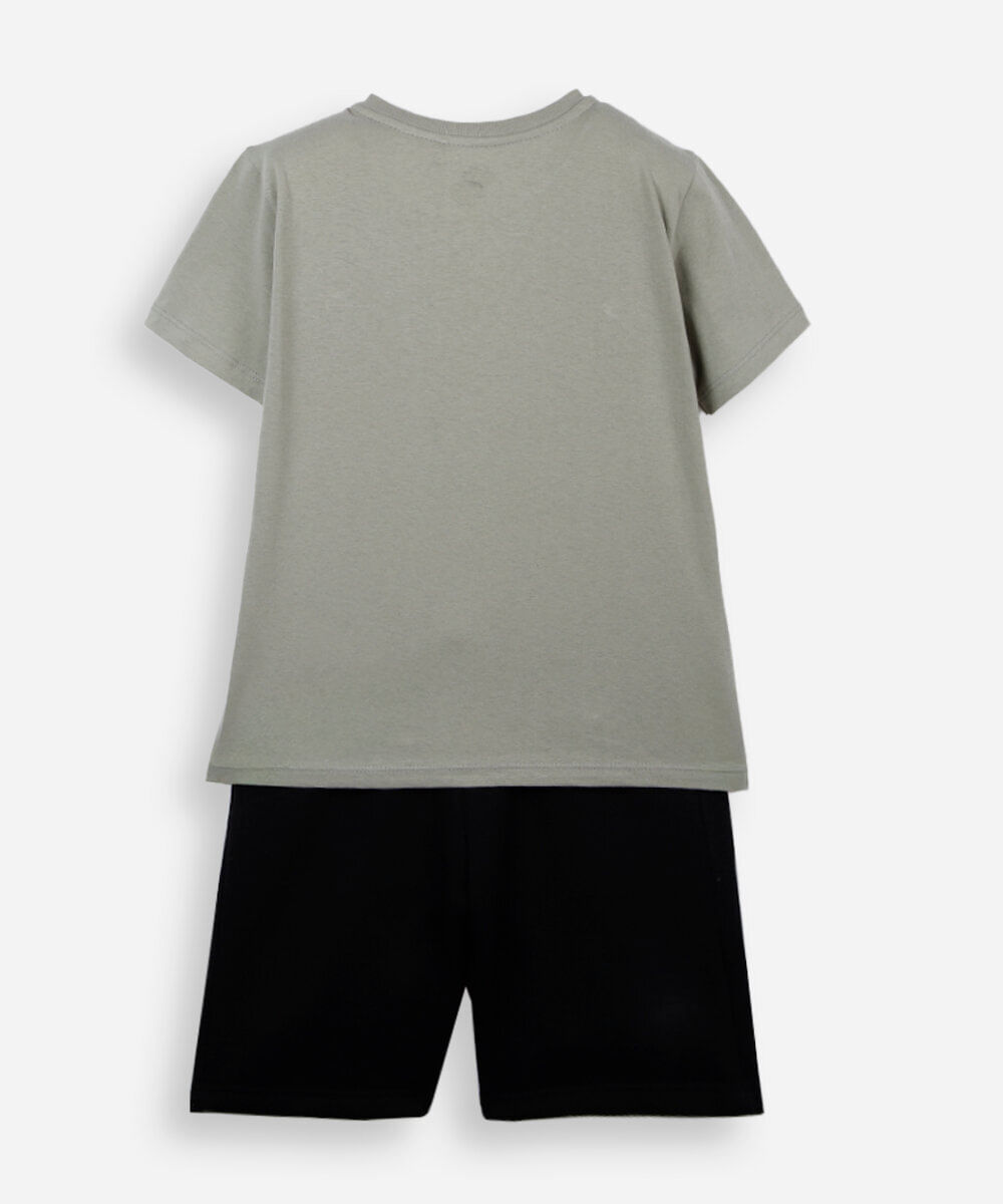 conjunto curto infantil de algodão nyc verde