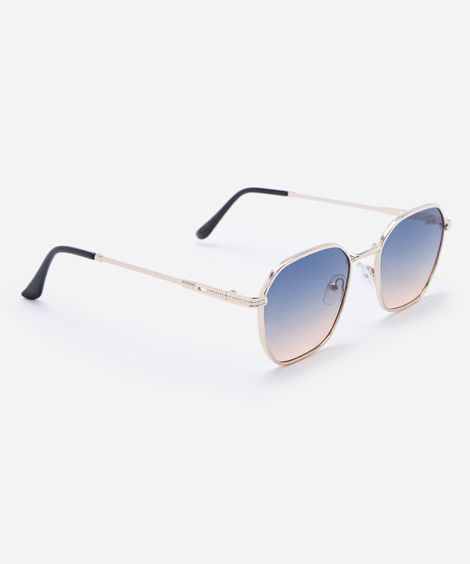 óculos de sol feminino quadrado de metal triton dourado