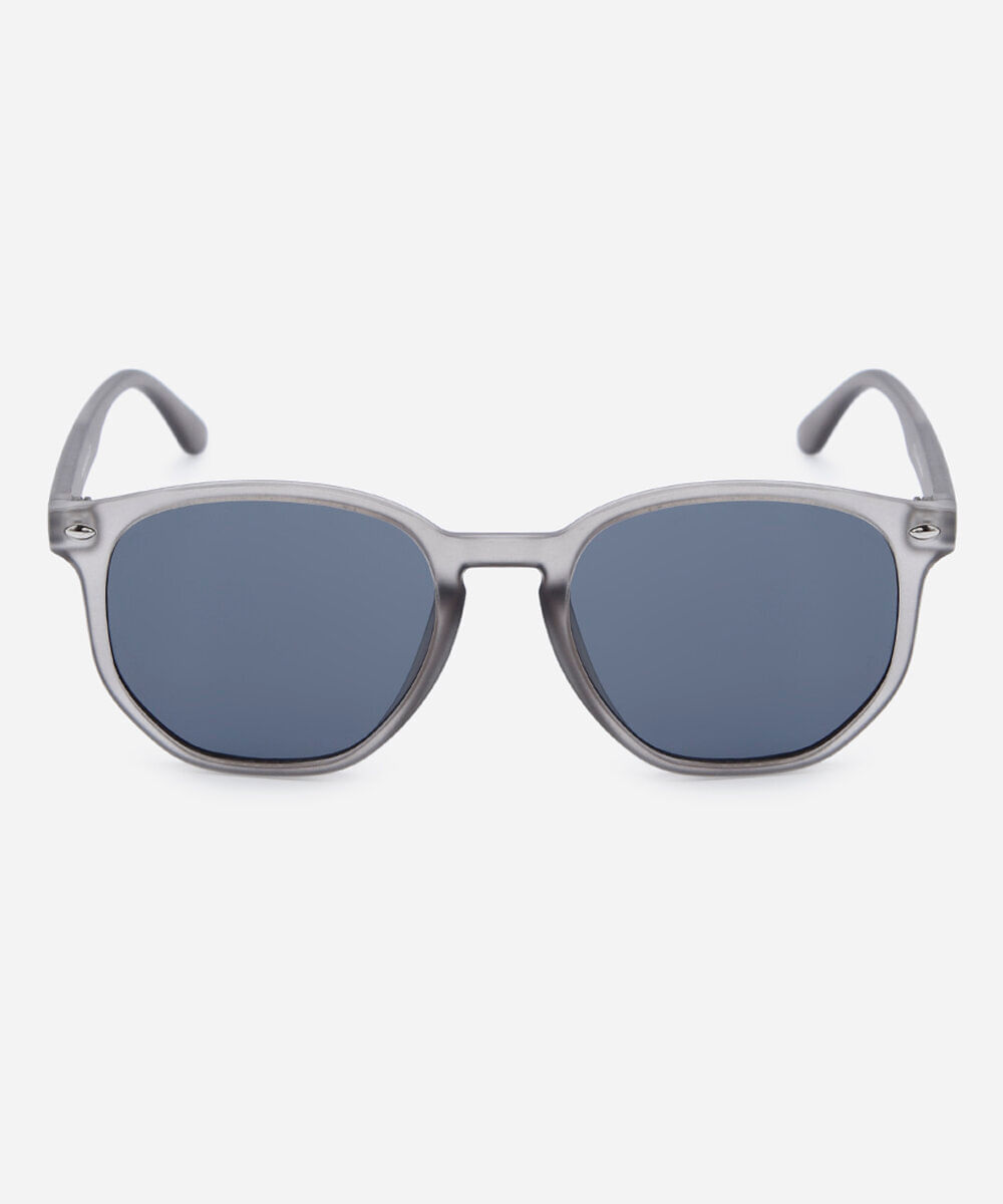 óculos de sol masculino quadrado de acetato triton cinza