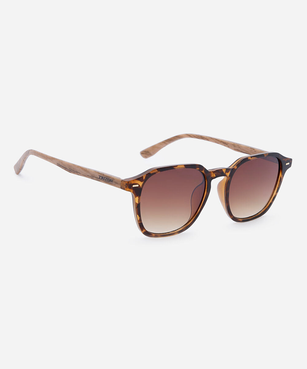 óculos de sol masculino quadrado de acetato tartaruga triton marrom