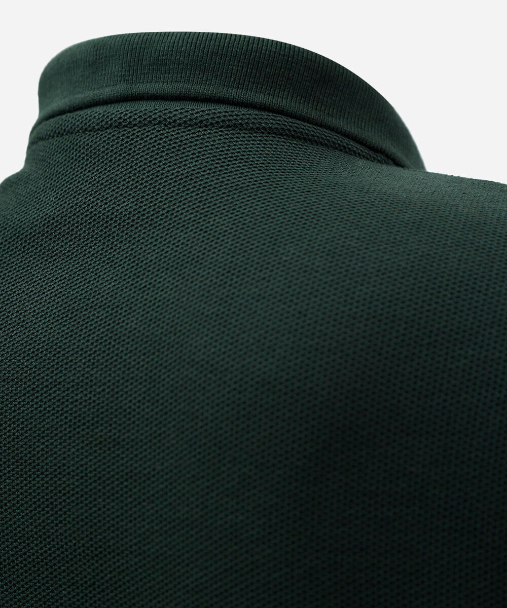 polo masculina com algodão e zíper manga longa verde