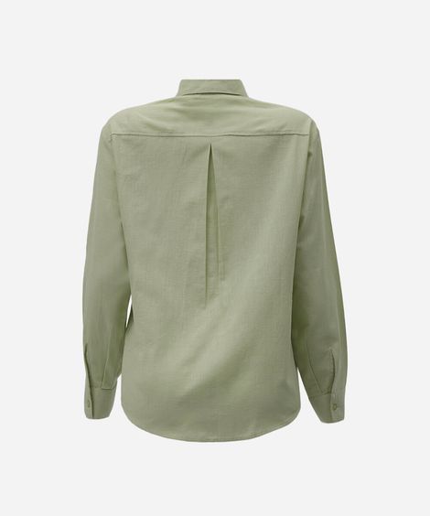 camisa feminina de algodão manga longa verde