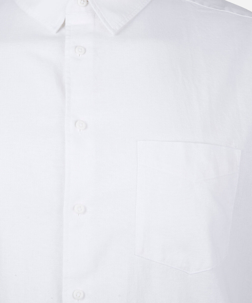 camisa masculina plus size com linho manga curta  off white