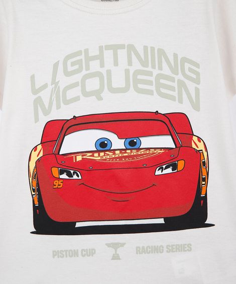 conjunto infantil curto carros off white
