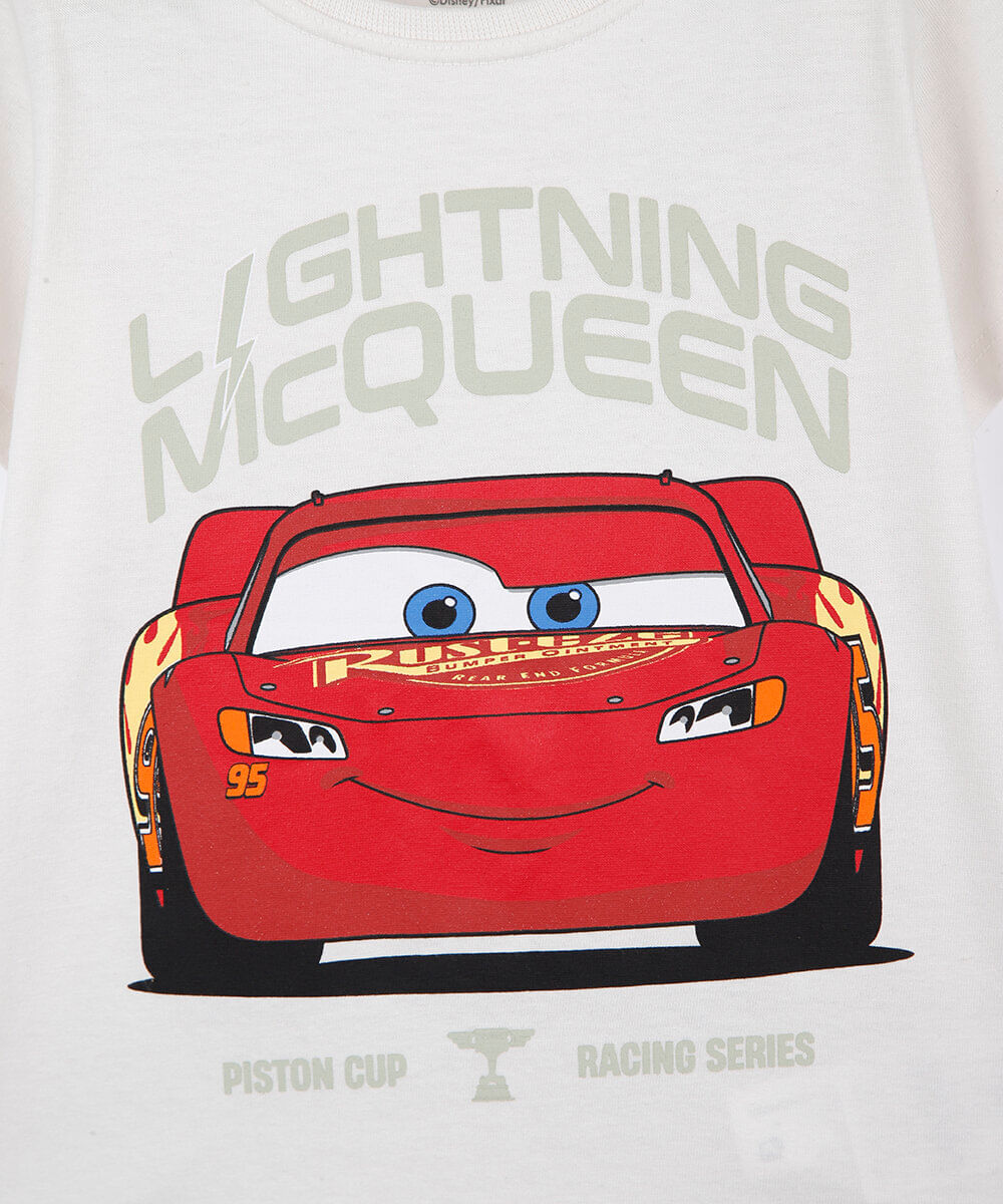 conjunto infantil curto carros off white