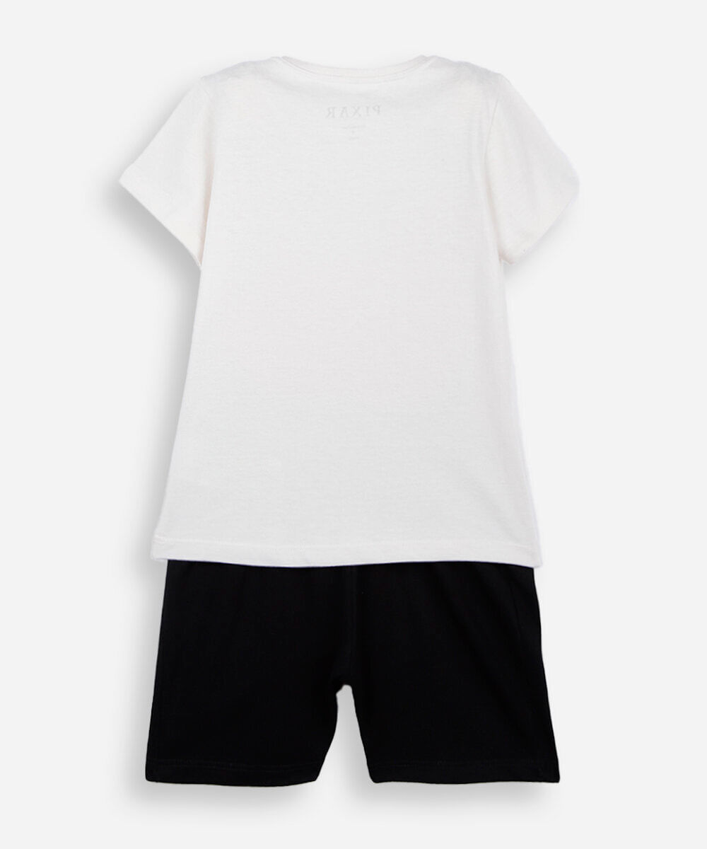 conjunto infantil curto carros off white