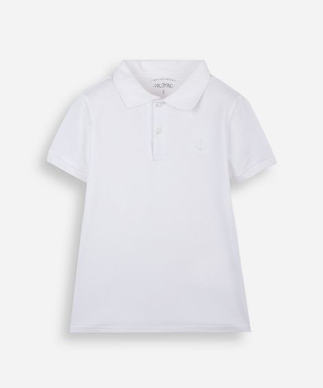 polo de algodão infantil âncora off white