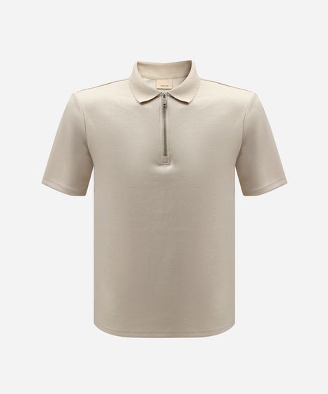 polo masculina com viscose manga curta bege