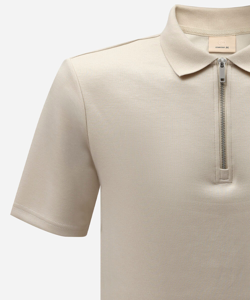 polo masculina com viscose manga curta bege