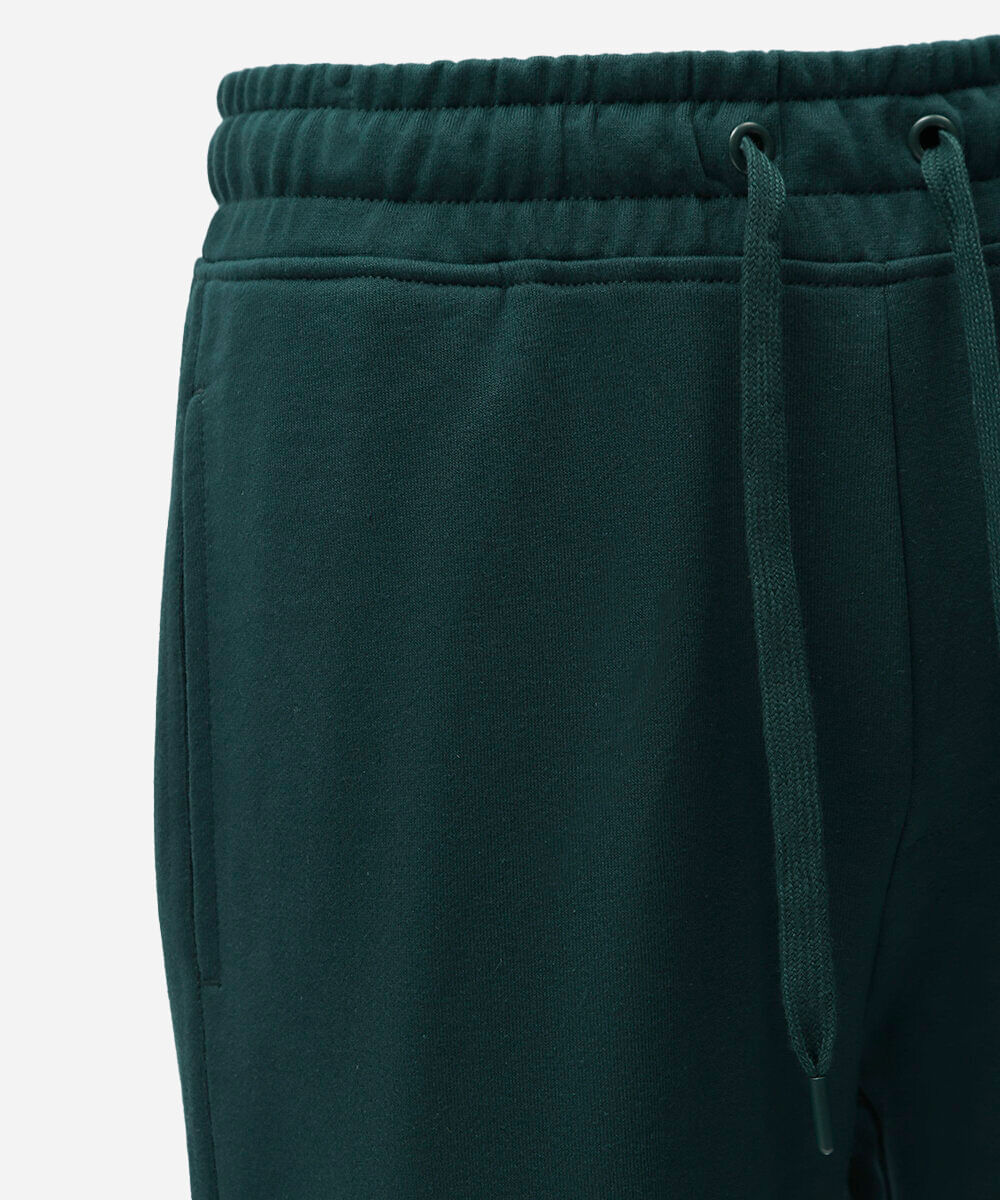 bermuda relaxed moletom cós elastico com cordão verde
