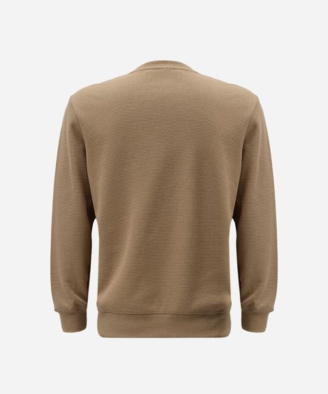 blusa masculina manga longa texturizada bege