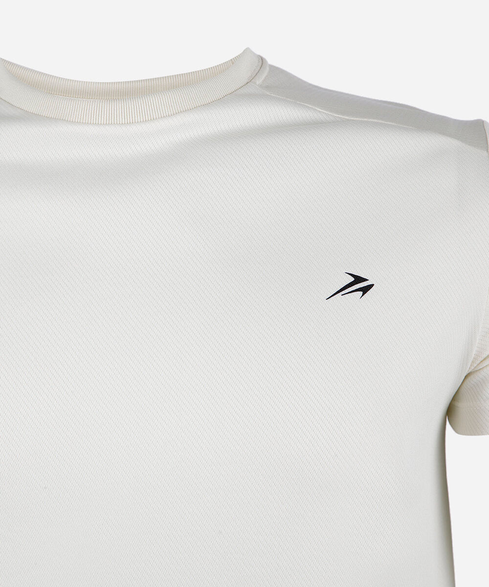 camiseta juvenil esportiva manga curta off white