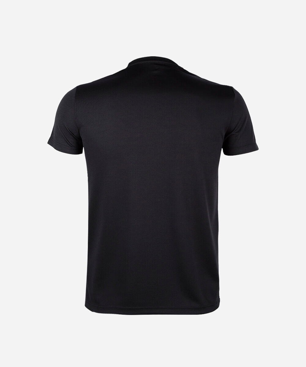 camiseta juvenil esportiva manga curta preta
