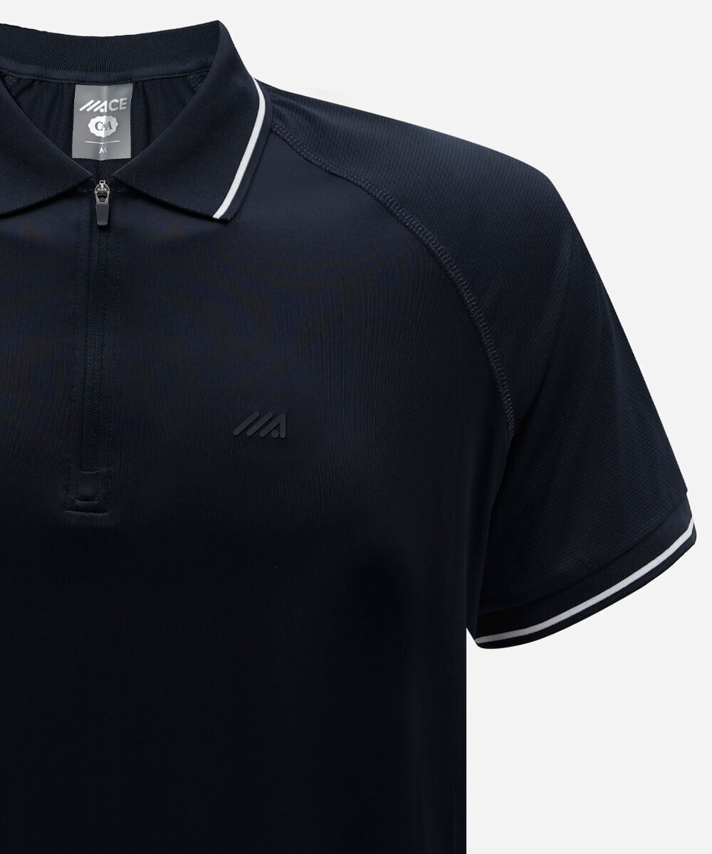 polo esportiva masculina manga curta azul