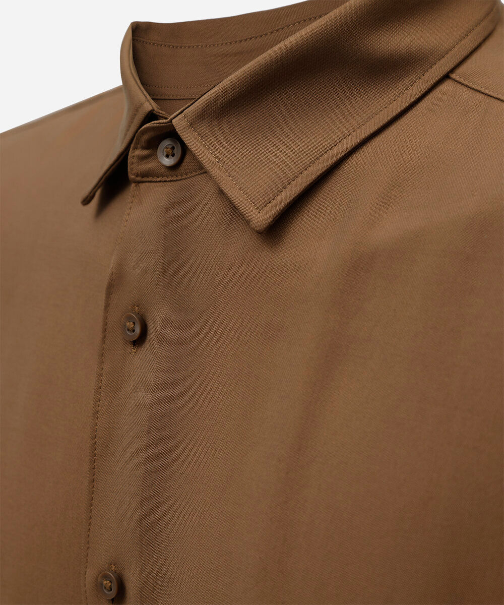 camisa masculina com viscose manga longa marrom