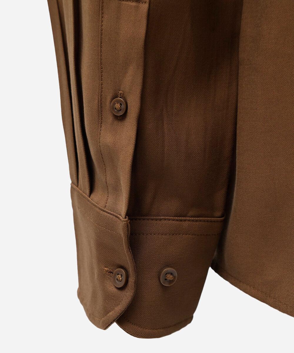 camisa masculina com viscose manga longa marrom