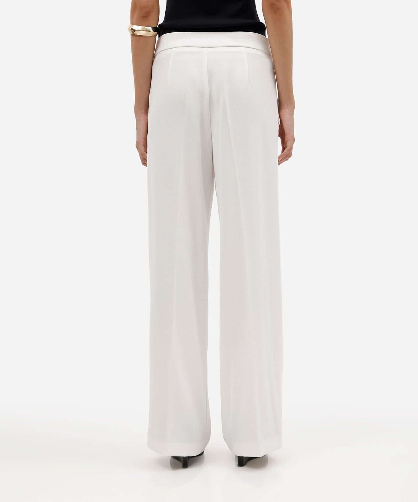 calça wide leg feminina de alfaiaria off white