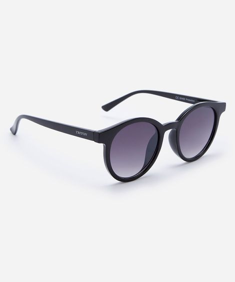 óculos de sol unissex redondo de acetato triton preto