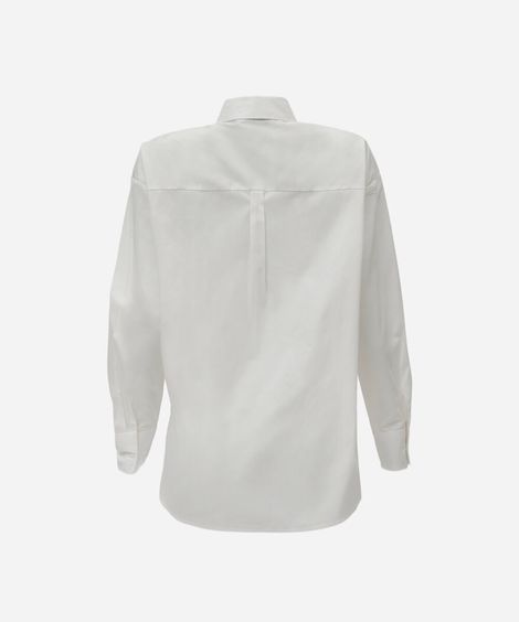 camisa oversized feminina de algodão manga longa off white
