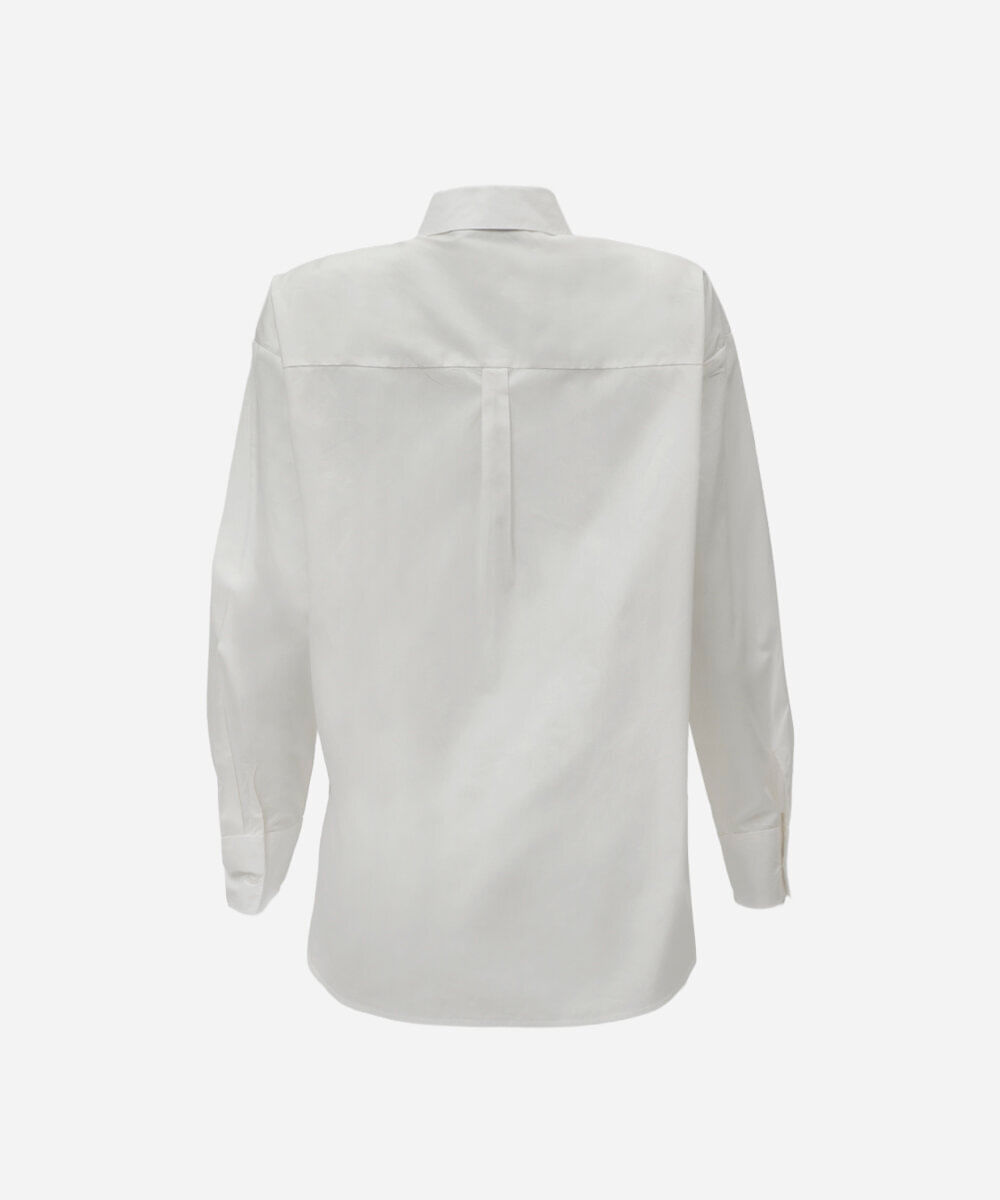 camisa oversized feminina de algodão manga longa off white