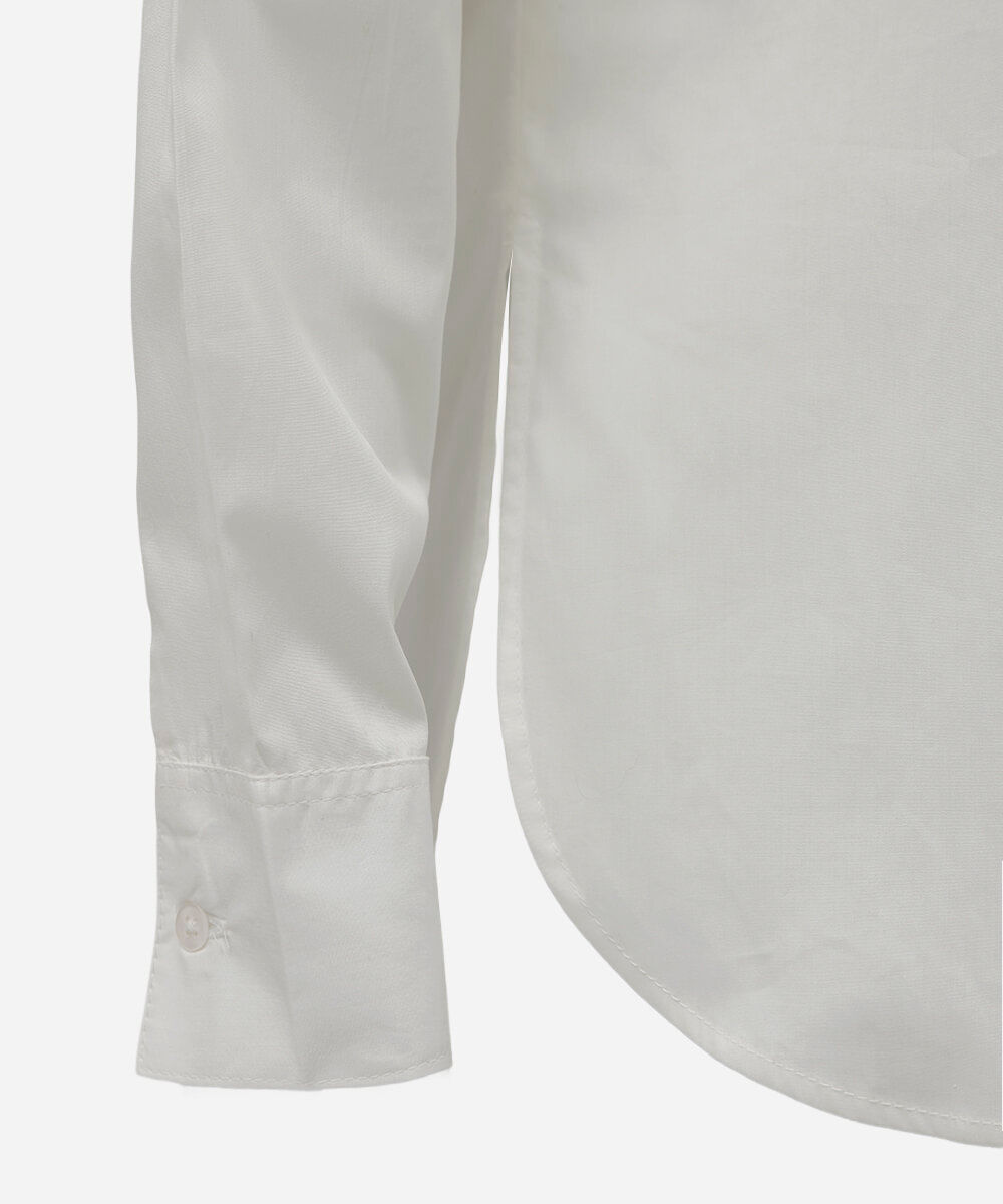 camisa oversized feminina de algodão manga longa off white