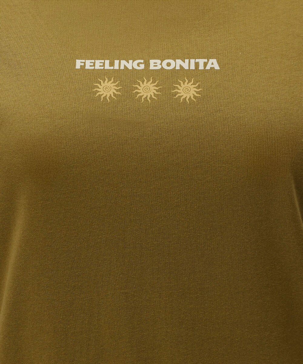 camiseta básica feminina de algodão manga curta estampada verde