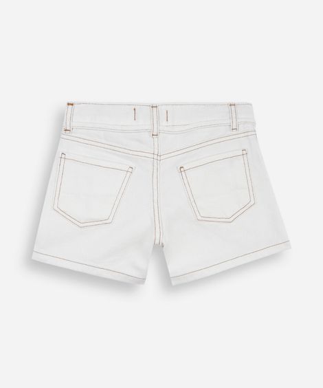 short mom infantil de sarja com cordão off white