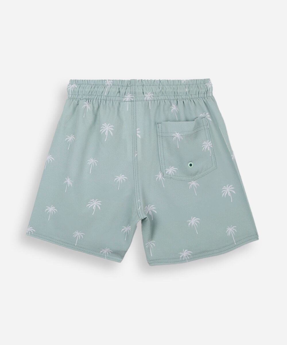 short boardshort infantil coqueiros verde
