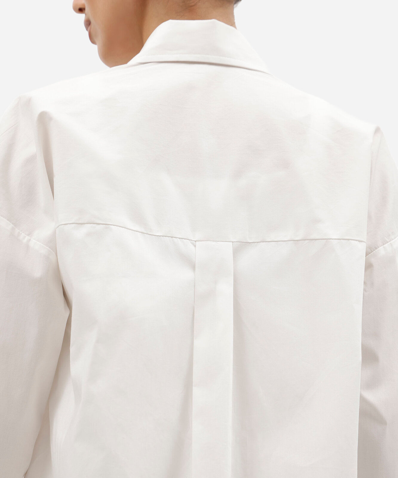 camisa oversized feminina de algodão manga longa off white